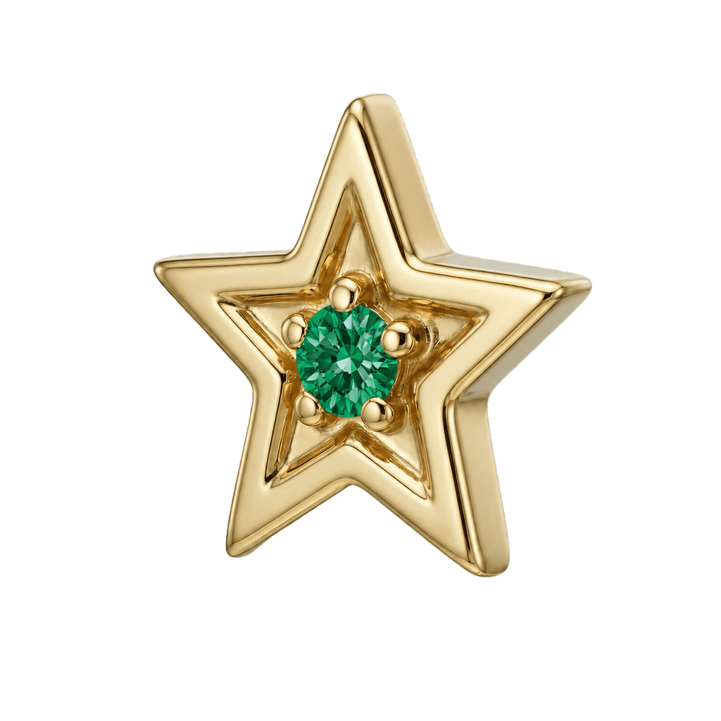 Shining Star - 14K Gold Threadless/Threaded - piercing-zone.com