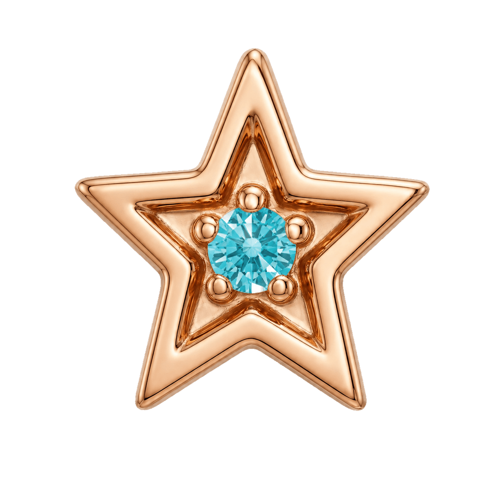 Shining Star - 14K Gold Threadless/Threaded - piercing-zone.com