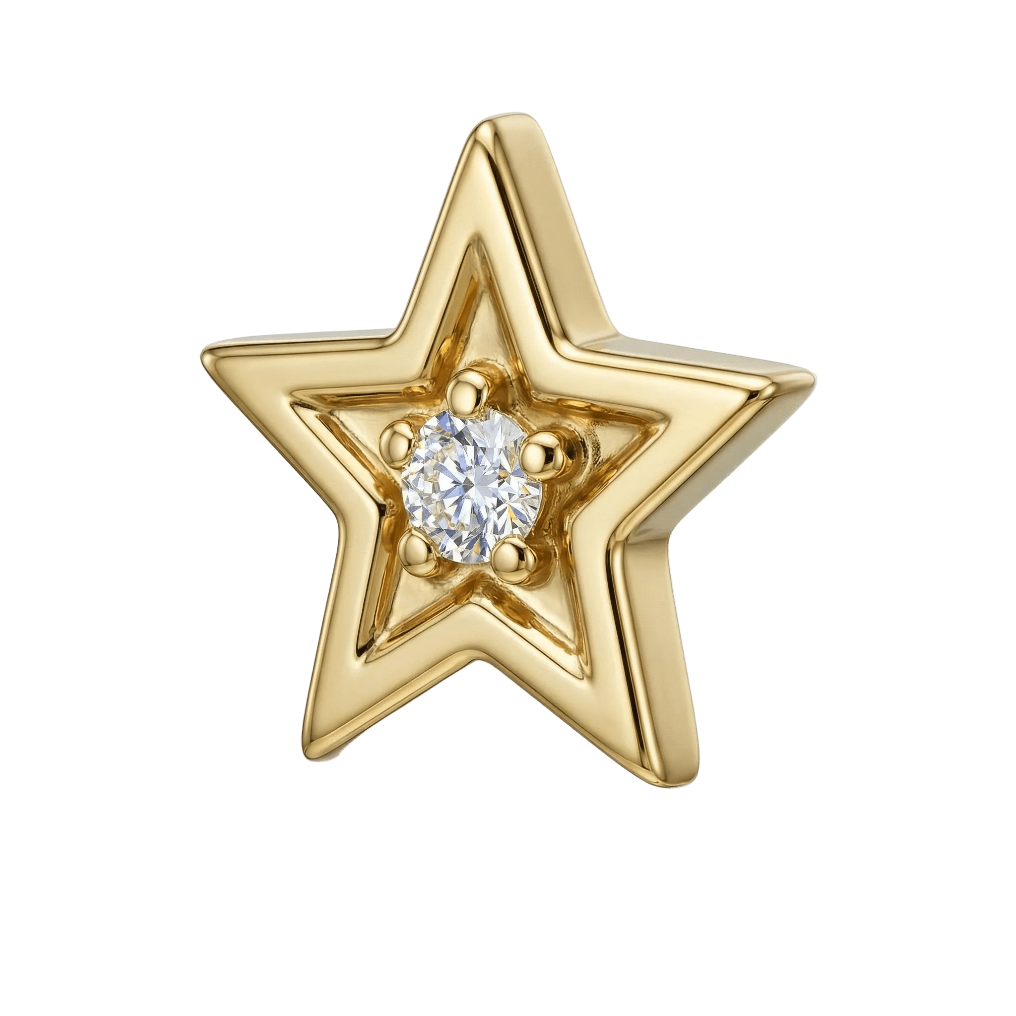 Shining Star - 14K Gold Threadless/Threaded - piercing - zone.com