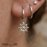 Ship Wheel – 14K & 18K Gold Charm - piercing - zone.com