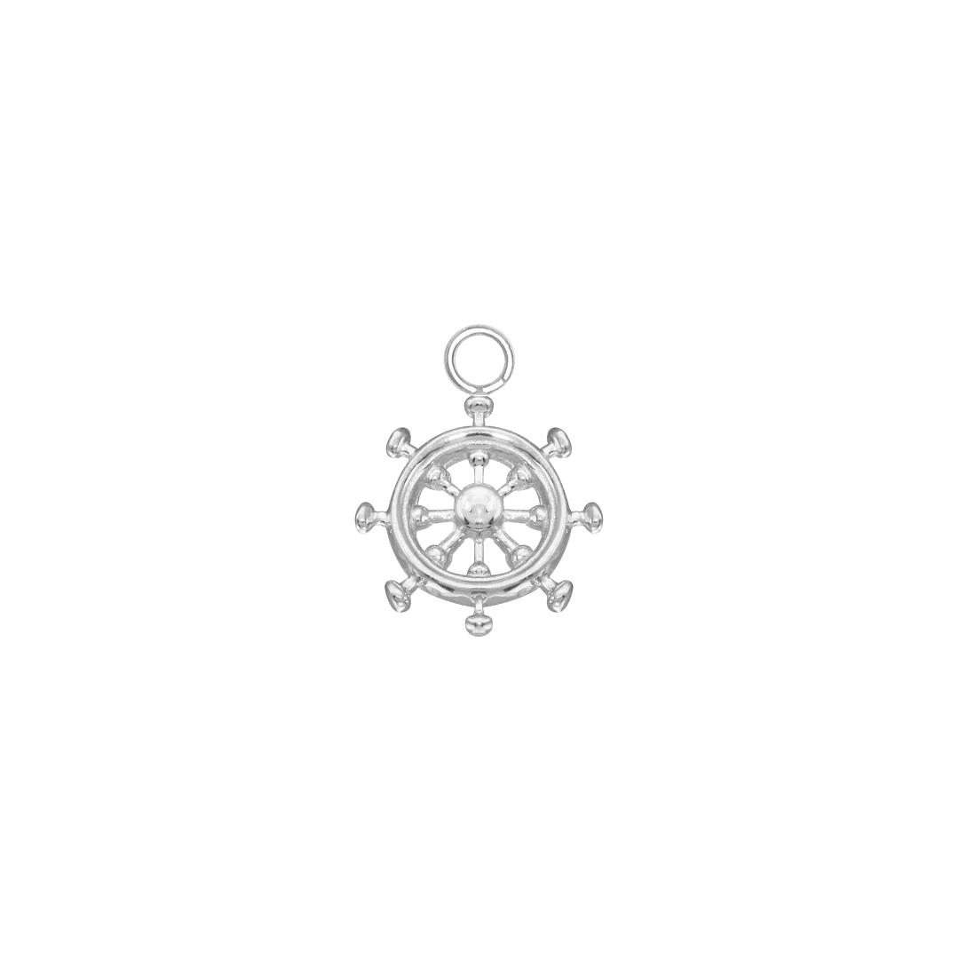 Ship Wheel – 14K & 18K Gold Charm - piercing - zone.com