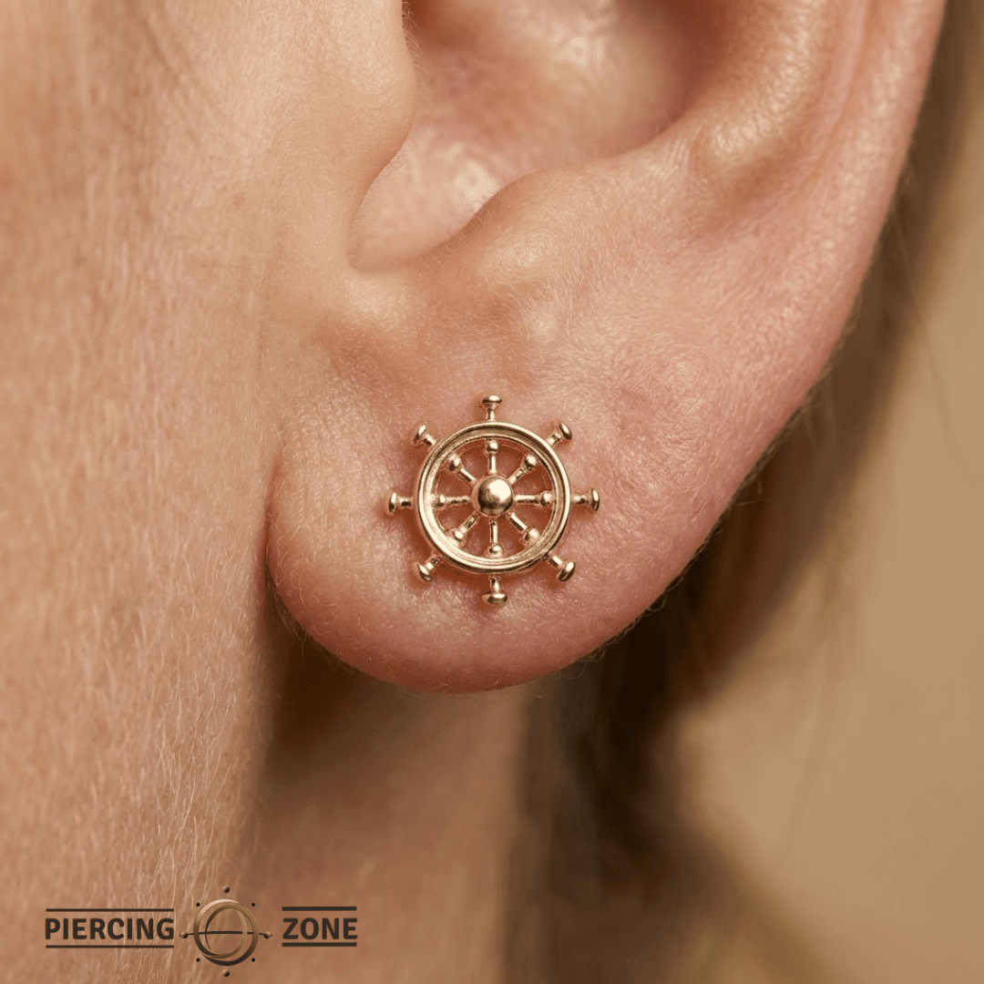 ShipWheel – 14K/18K Gold Threadless End - piercing - zone.com