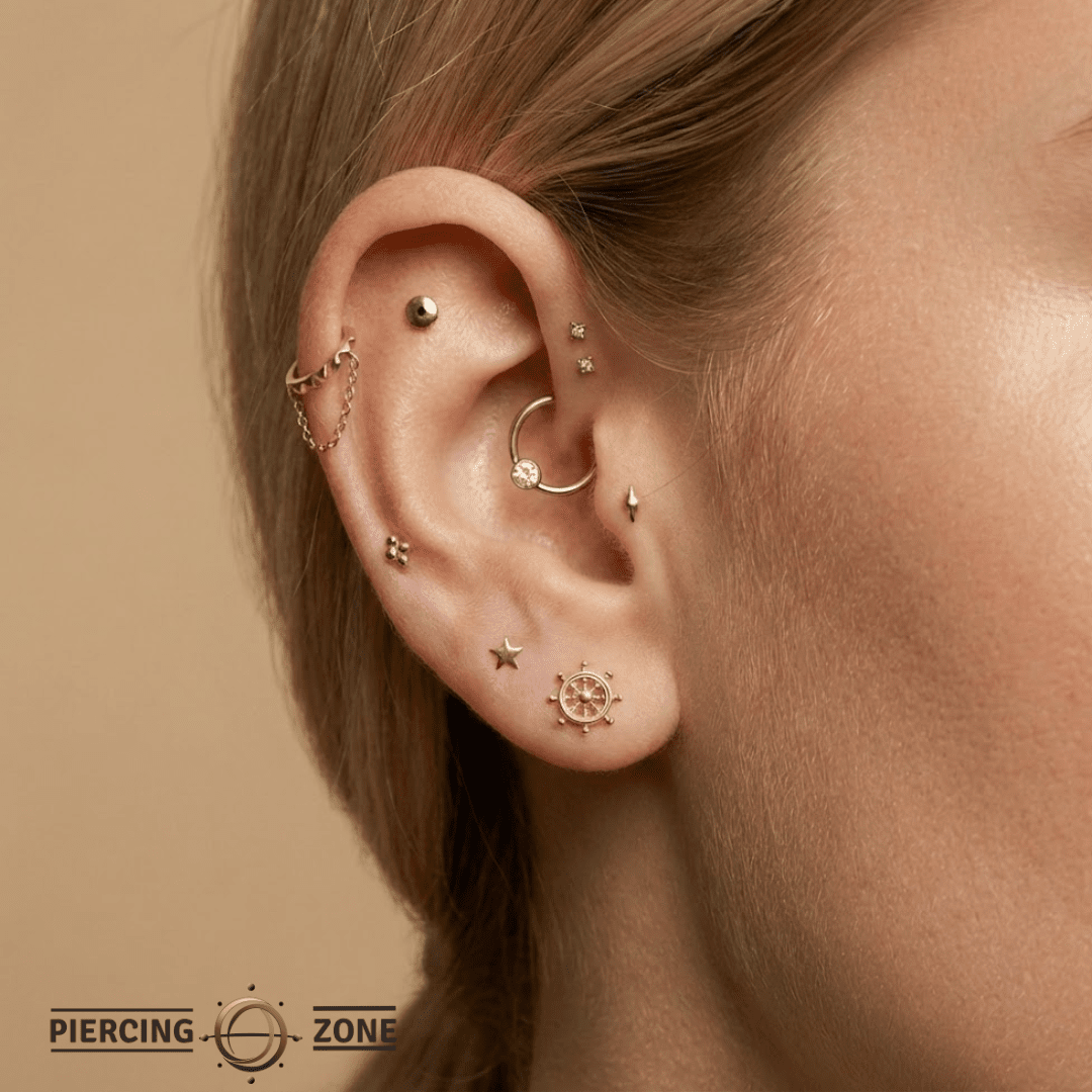 ShipWheel – 14K/18K Gold Threadless End - piercing - zone.com