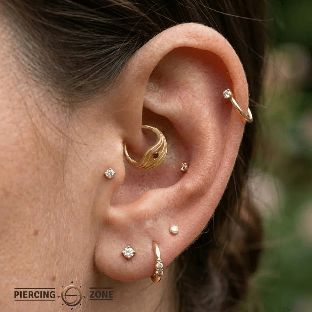 Shoreline Clicker with Gem – 14K & 18K Gold - piercing - zone.com