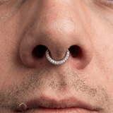 Showcase – CZ Pavé – 14K Gold Clicker Ring - piercing - zone.com