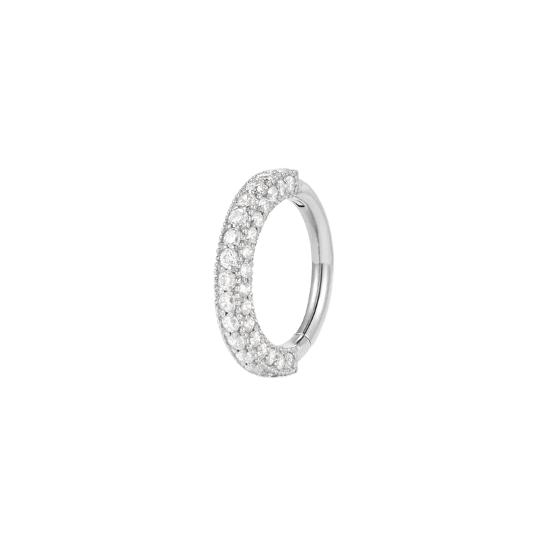 Showcase – CZ Pavé – 14K Gold Clicker Ring - piercing - zone.com