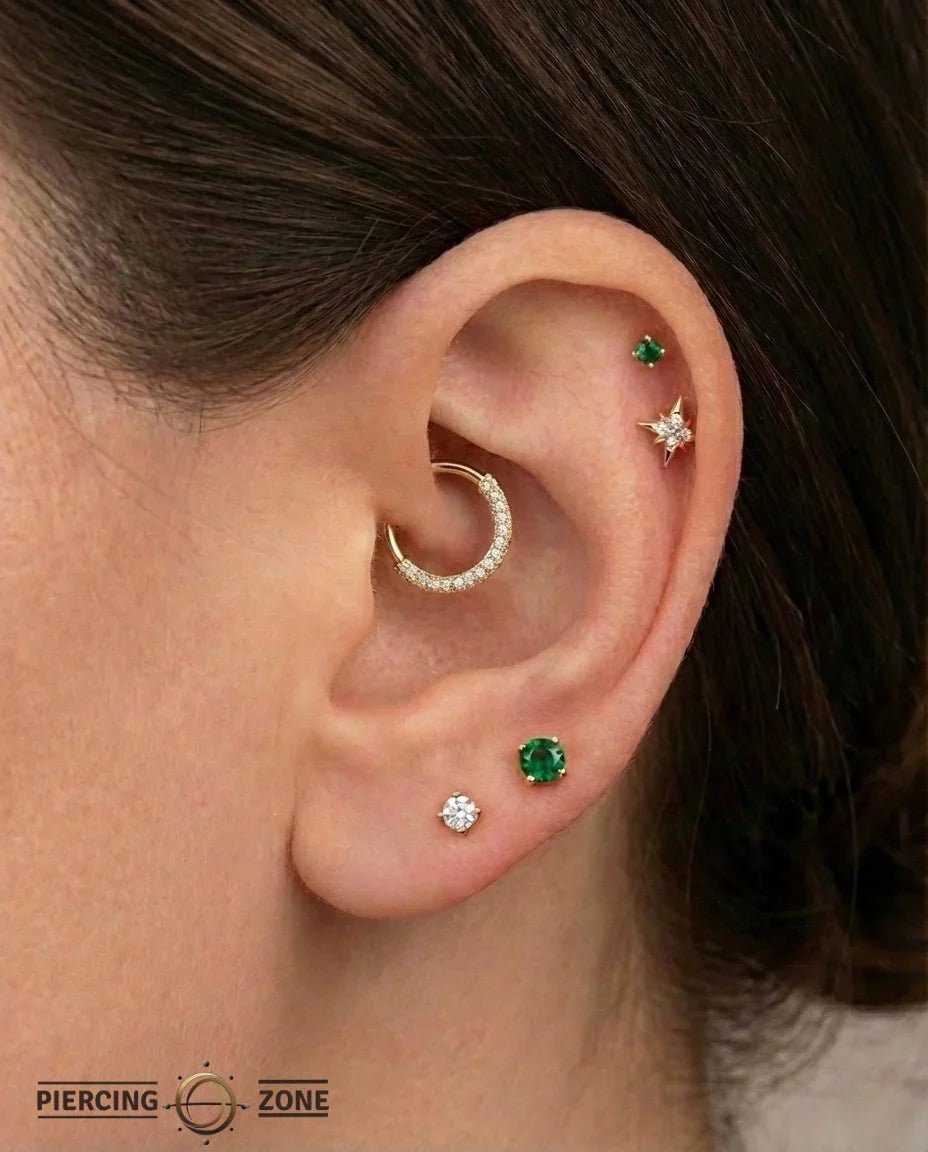 Showcase – CZ Pavé – 14K Gold Clicker Ring - piercing - zone.com