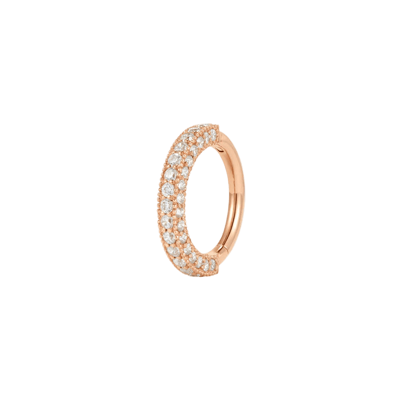 Showcase – CZ Pavé – 14K Gold Clicker Ring - piercing - zone.com