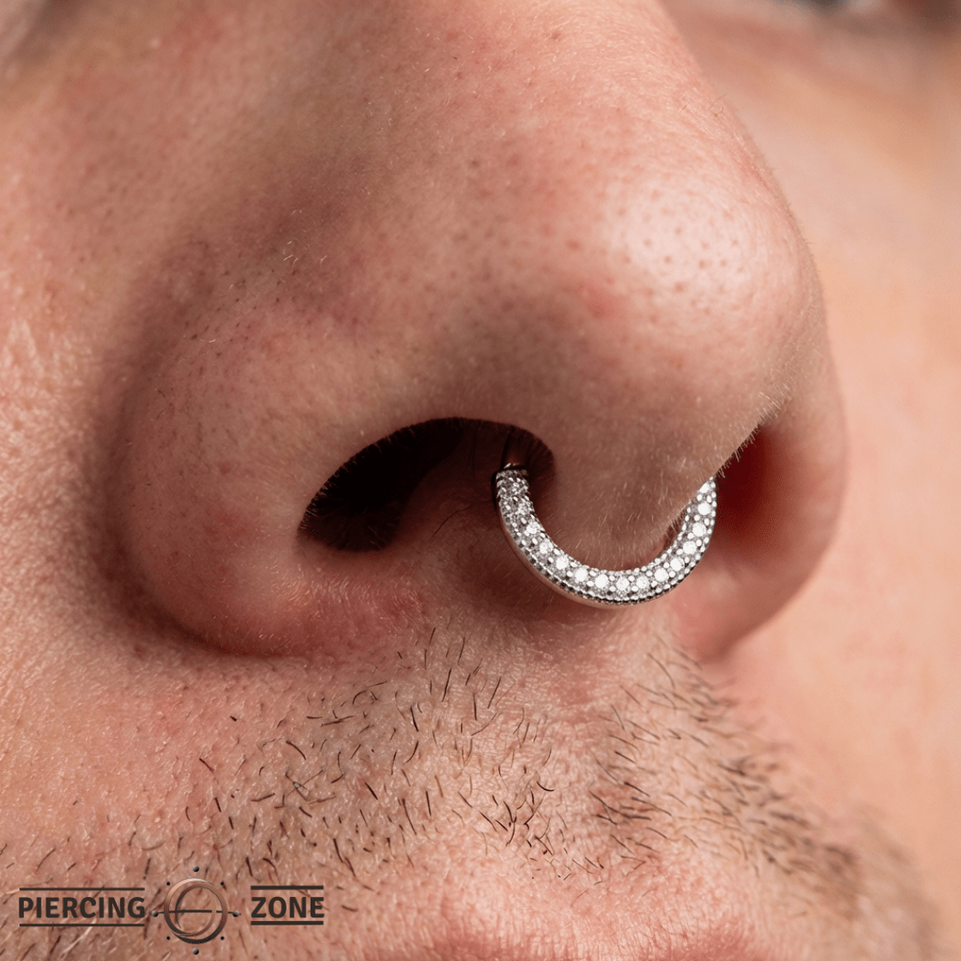 Showcase – CZ Pavé – 14K Gold Clicker Ring - piercing - zone.com