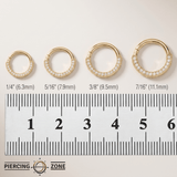 Showcase – CZ Pavé – 14K Gold Clicker Ring - piercing - zone.com