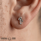 Shrooms Pin - 14K Gold Mushroom Threadless End - piercing - zone.com