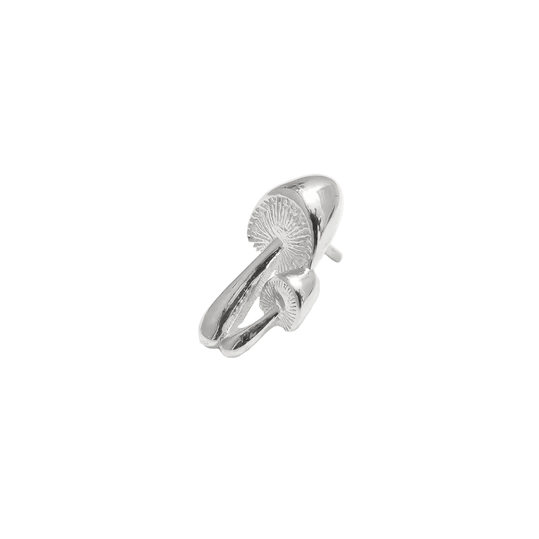 Shrooms Pin - 14K Gold Mushroom Threadless End - piercing - zone.com