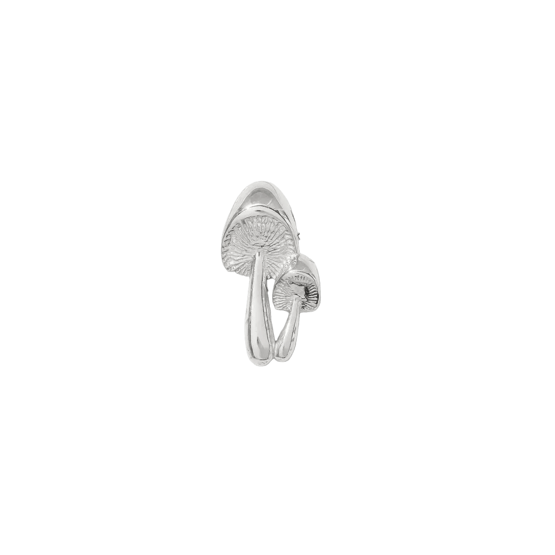 Shrooms Pin - 14K Gold Mushroom Threadless End - piercing - zone.com