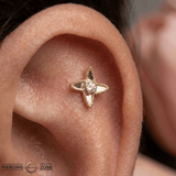Shuriken – 14K Gold Threadless/Threaded End - piercing - zone.com