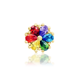 Silvester – 14K Gold Multicolor CZ Threadless End - piercing - zone.com