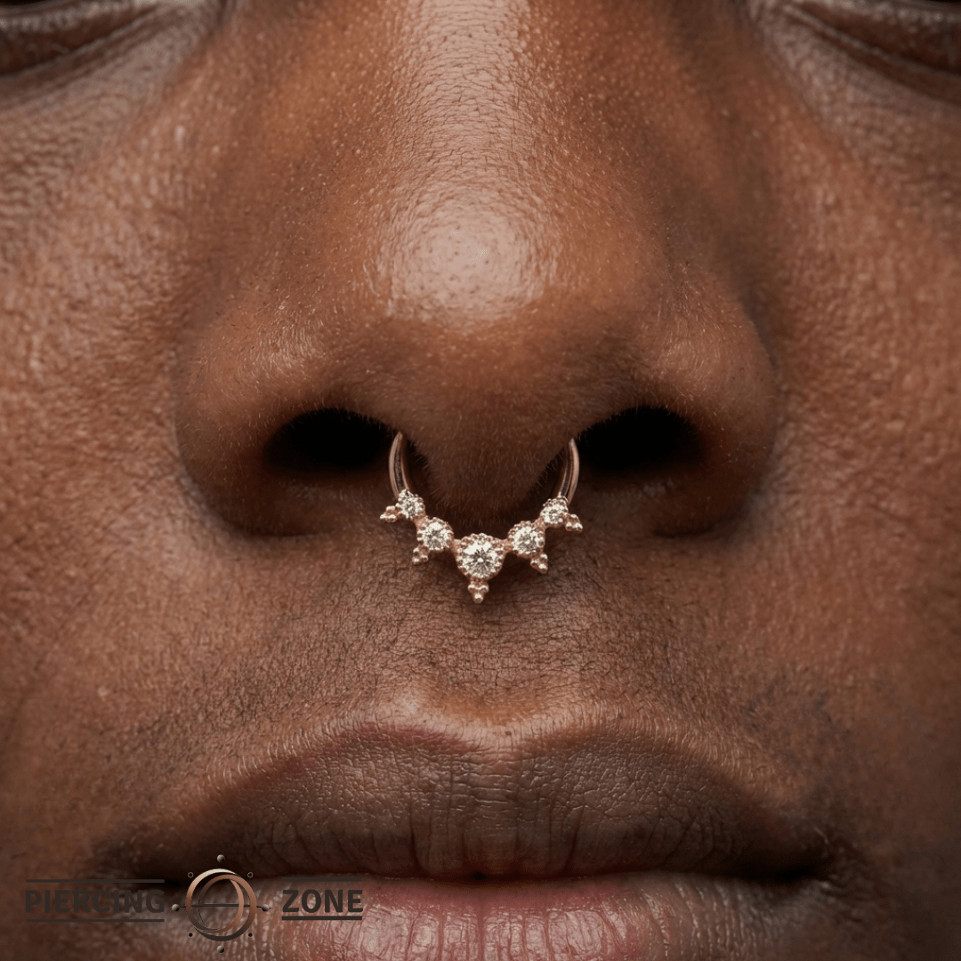 Simone – CZ Milgrain – 14K Gold Clicker Ring - piercing - zone.com
