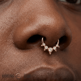 Simone – CZ Milgrain – 14K Gold Clicker Ring - piercing - zone.com