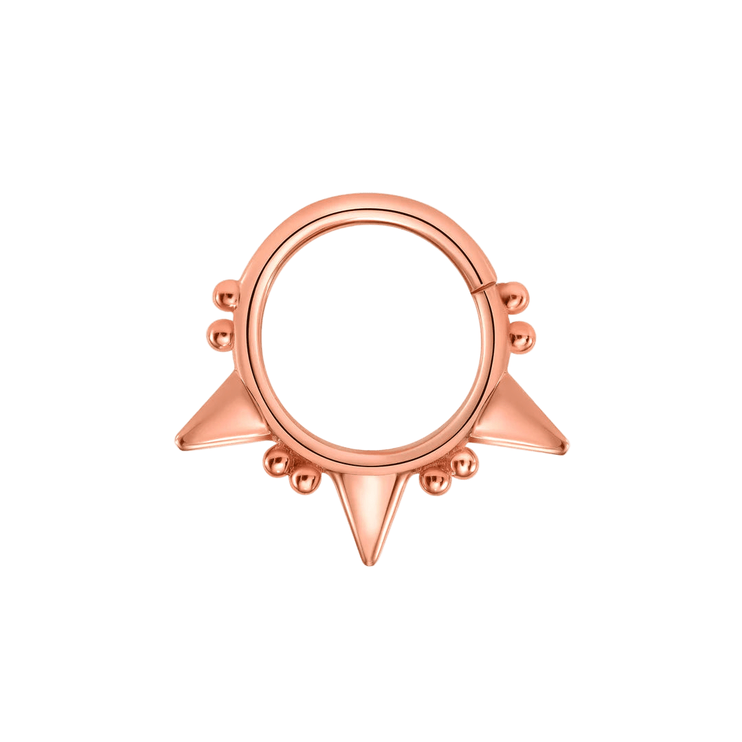 Sina Seamless Ring – 14K Gold Cup & Divot Design - piercing - zone.com