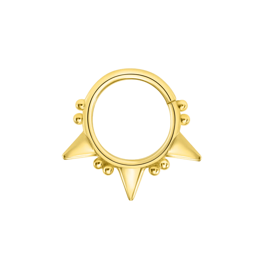 Sina Seamless Ring – 14K Gold Cup & Divot Design - piercing - zone.com