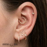 Sina Seamless Ring – 14K Gold Cup & Divot Design - piercing - zone.com