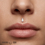 Single Baguette – 14K/18K Gold Threadless End - piercing - zone.com