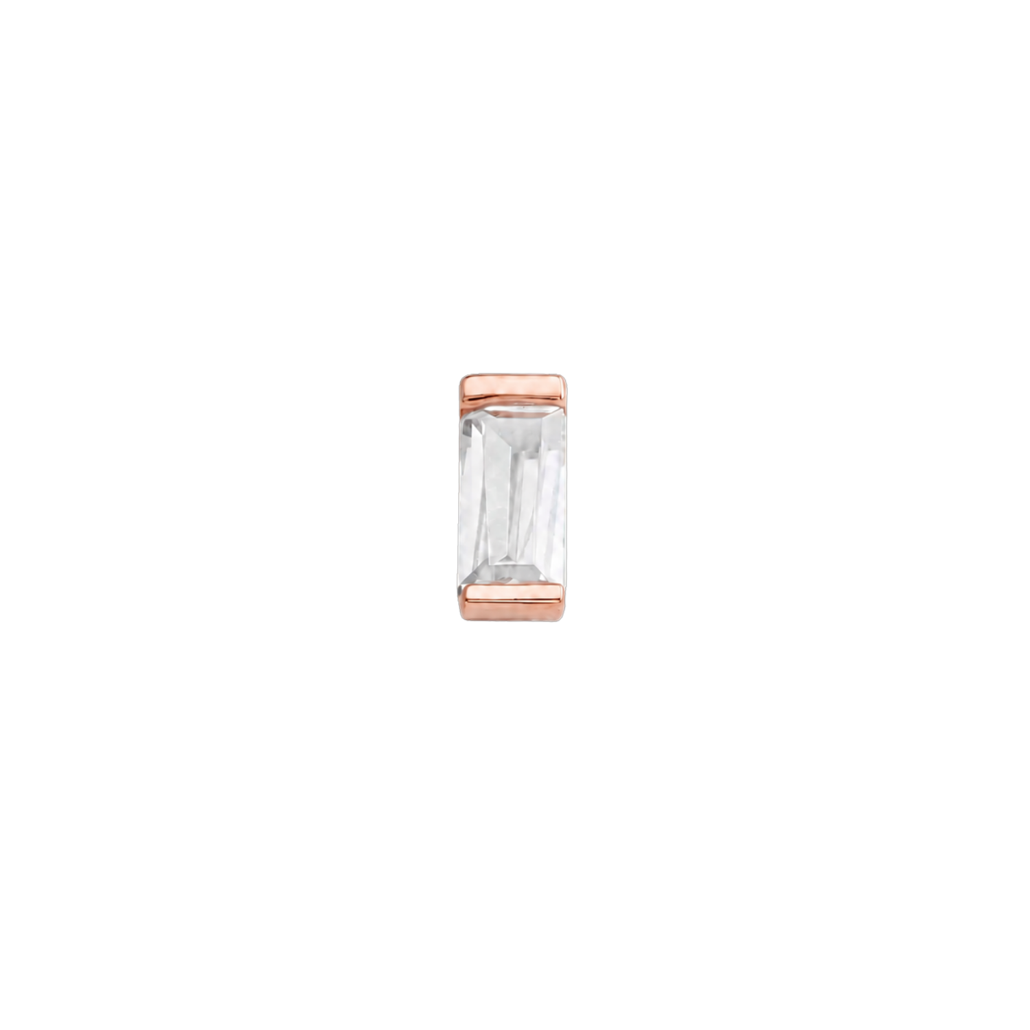Single Baguette – 14K Gold Threadless/Threaded End