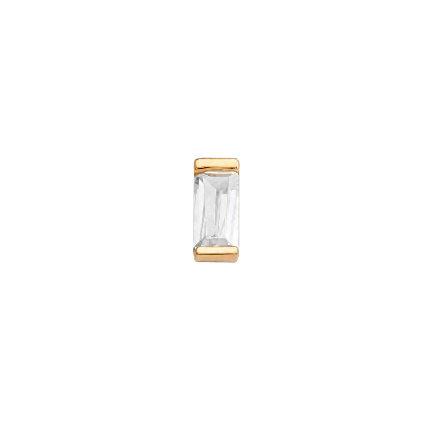 Single Baguette – 14K Gold Threadless/Threaded End