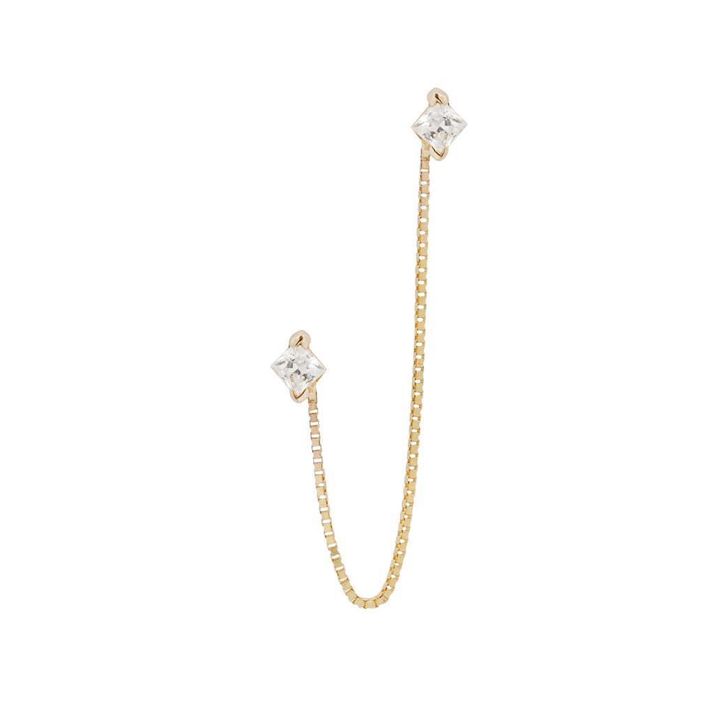 Single Box Chain – 14K Gold Piercing Chain - piercing - zone.com