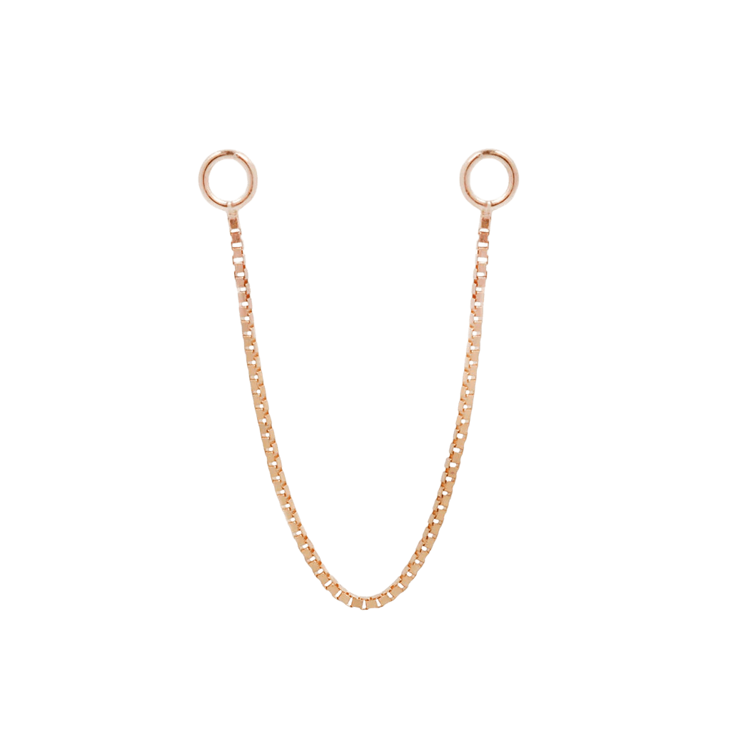 Single Box Chain – 14K Gold Piercing Chain - piercing - zone.com