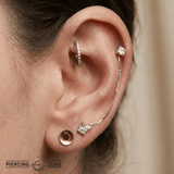 Single Box Chain – 14K Gold Piercing Connector - piercing - zone.com
