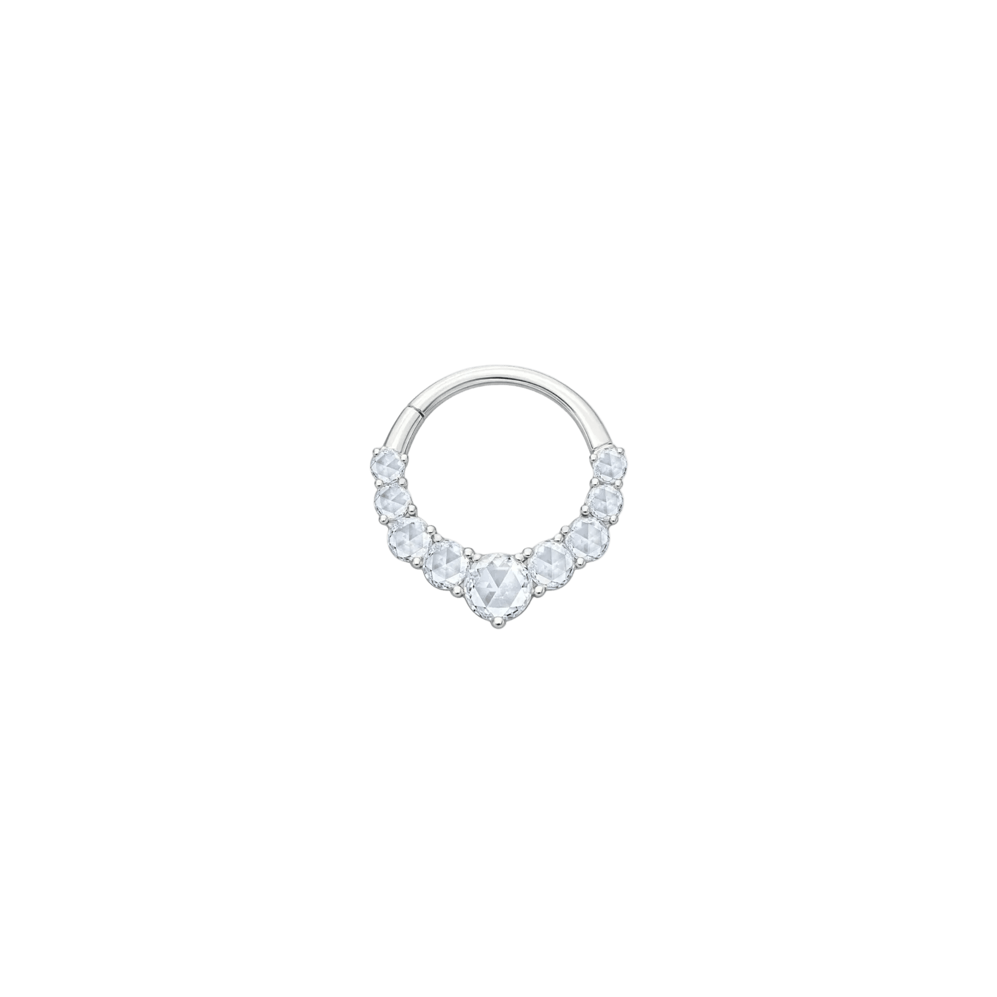 Sitting Pretty Clicker with White Topaz - 14K Gold Gem Clicker Ring - piercing - zone.com