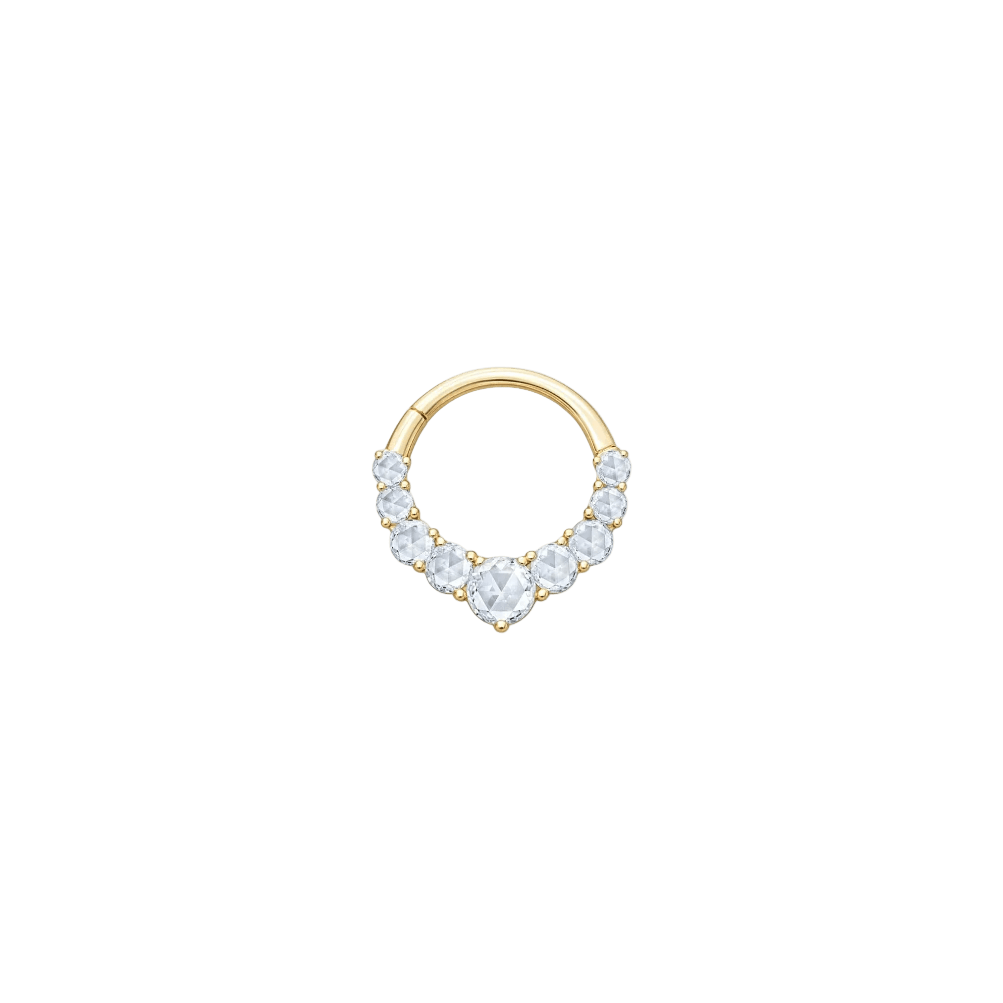 Sitting Pretty Clicker with White Topaz - 14K Gold Gem Clicker Ring - piercing - zone.com