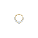 Sitting Pretty Clicker with White Topaz - 14K Gold Gem Clicker Ring - piercing - zone.com