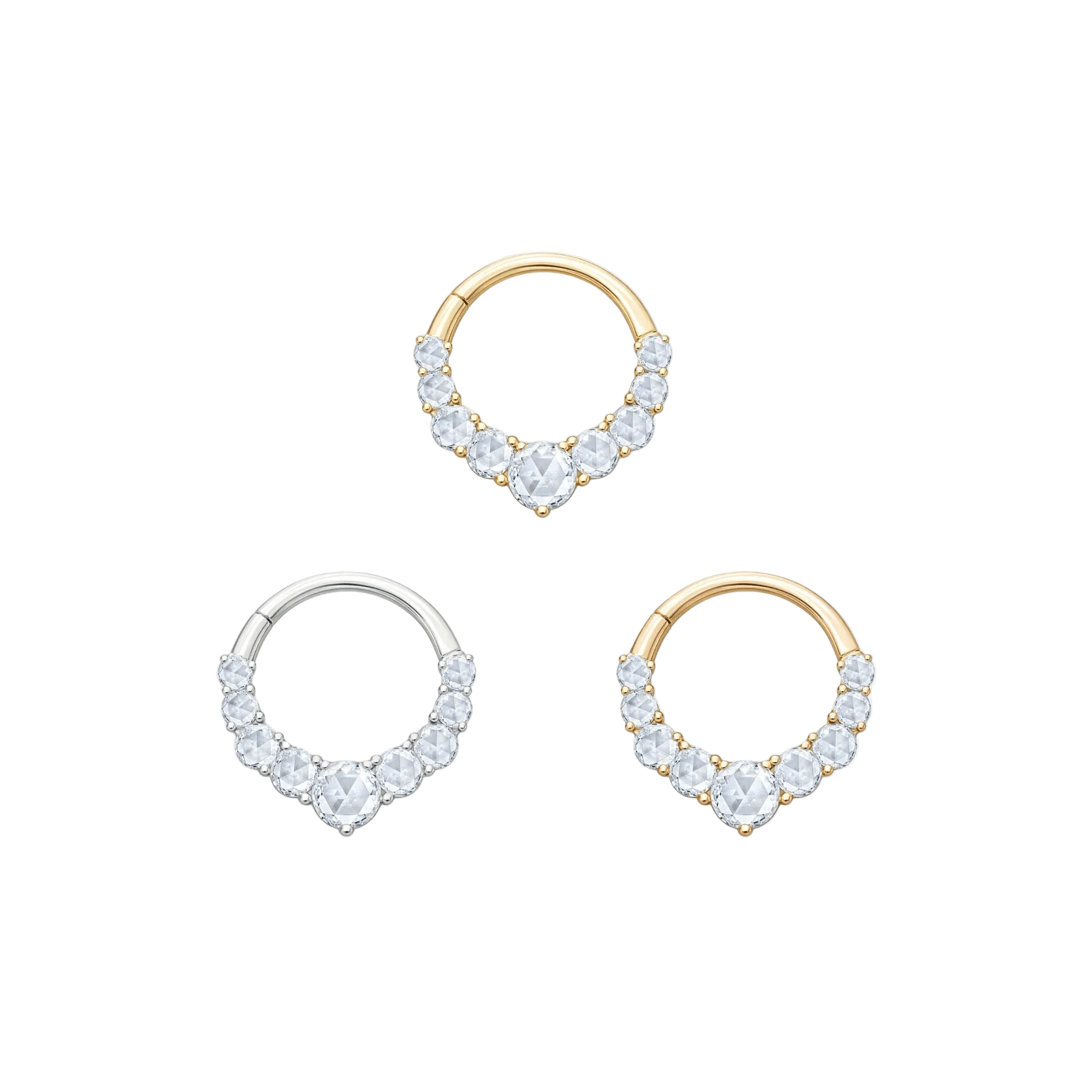 Sitting Pretty Clicker with White Topaz - 14K Gold Gem Clicker Ring - piercing - zone.com