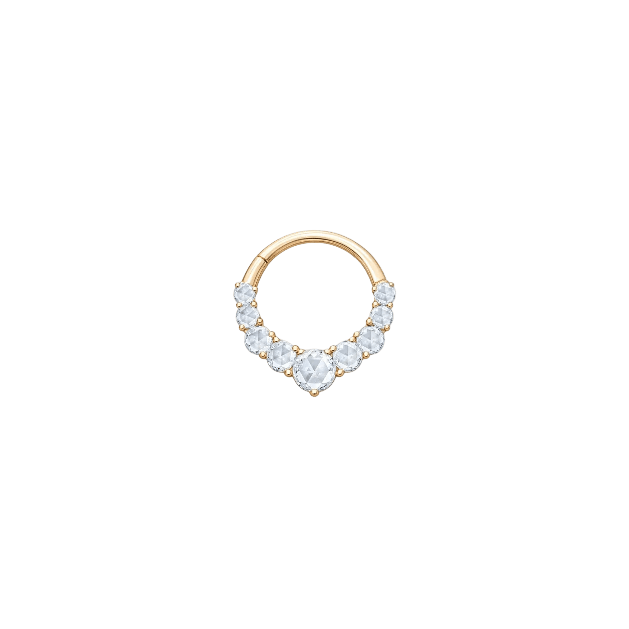 Sitting Pretty Clicker with White Topaz - 14K Gold Gem Clicker Ring - piercing - zone.com