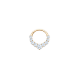 Sitting Pretty Clicker with White Topaz - 14K Gold Gem Clicker Ring - piercing - zone.com