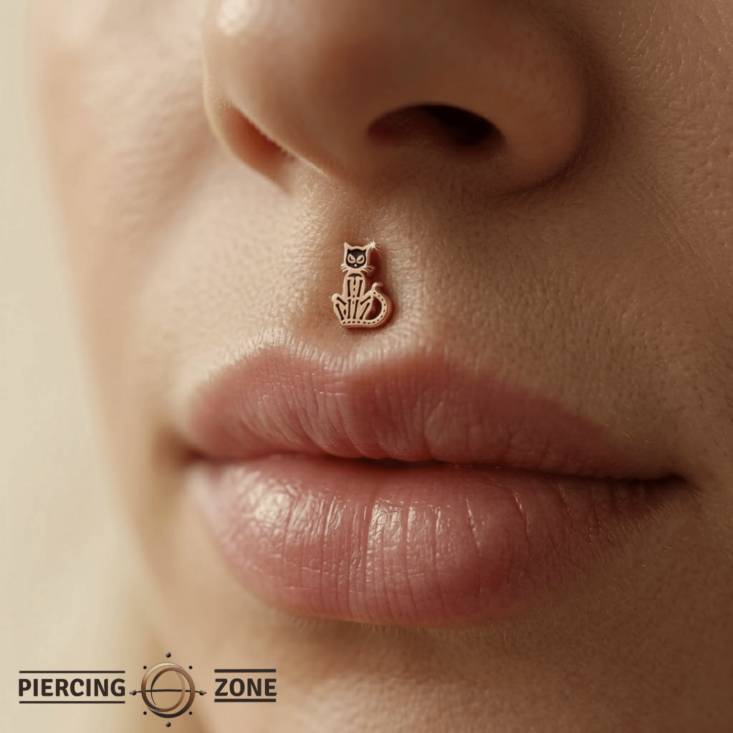 Skele Cat – 14K Gold Threadless/Threaded End - piercing - zone.com