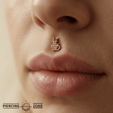 Skele Cat – 14K Gold Threadless/Threaded End - piercing - zone.com