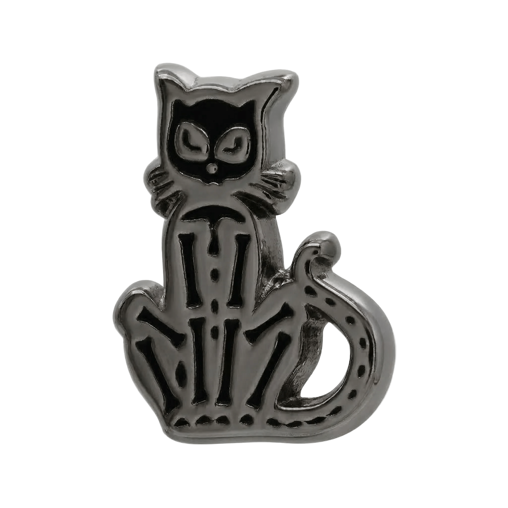 Skele Cat – 14K Gold Threadless/Threaded End - piercing - zone.com