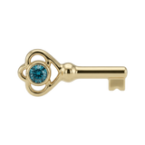 Skeleton Key - 14K Gold Threadless/Threaded