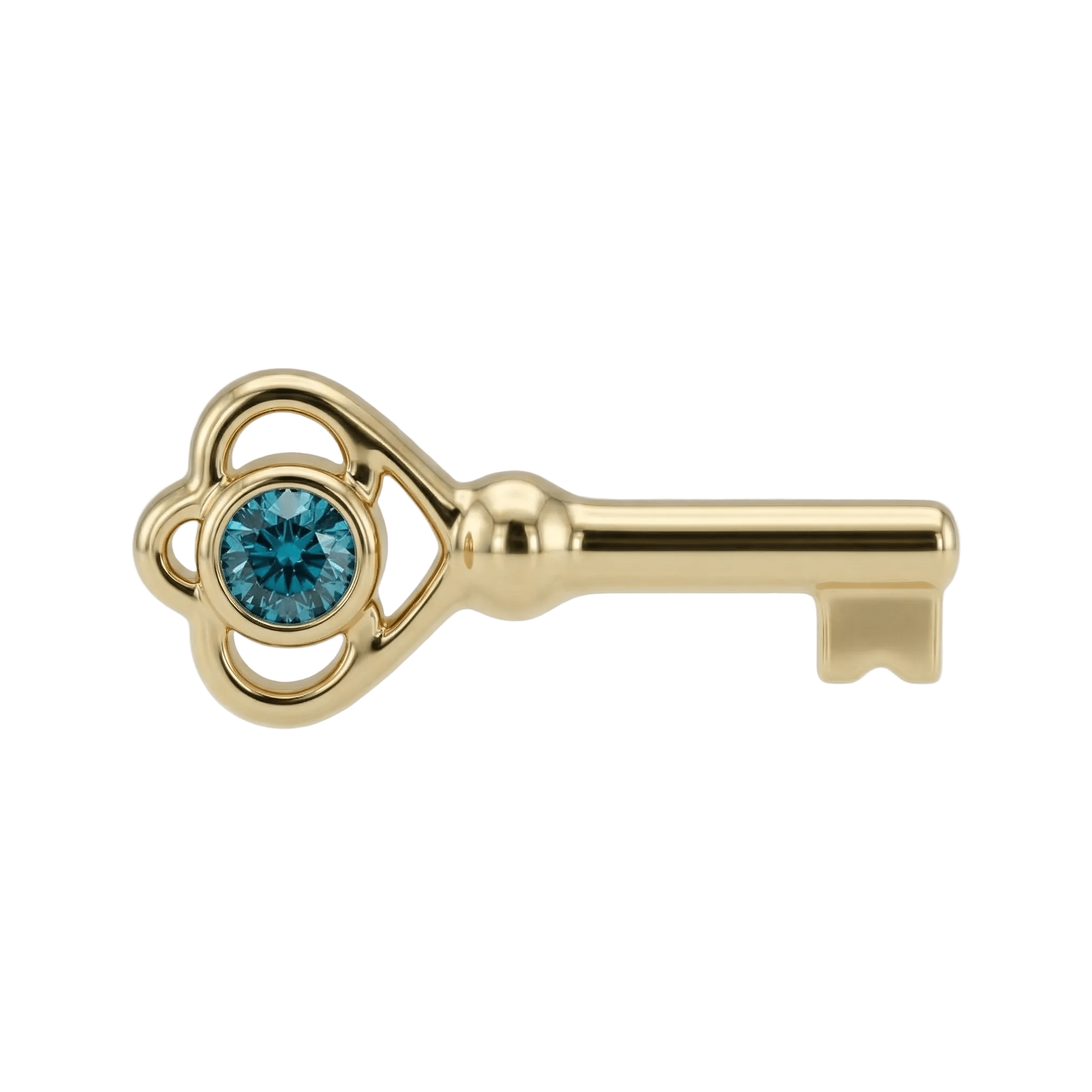 Skeleton Key - 14K Gold Threadless/Threaded - piercing - zone.com