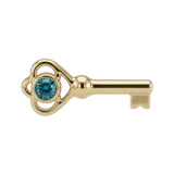 Skeleton Key - 14K Gold Threadless/Threaded - piercing - zone.com