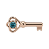 Skeleton Key - 14K Gold Threadless/Threaded - piercing - zone.com