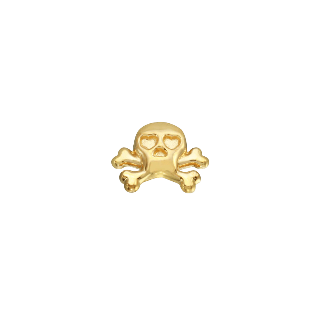 Skull and Bones – 14K Gold Threadless & Threaded End - piercing - zone.com