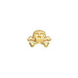 Skull and Bones – 14K Gold Threadless & Threaded End - piercing - zone.com