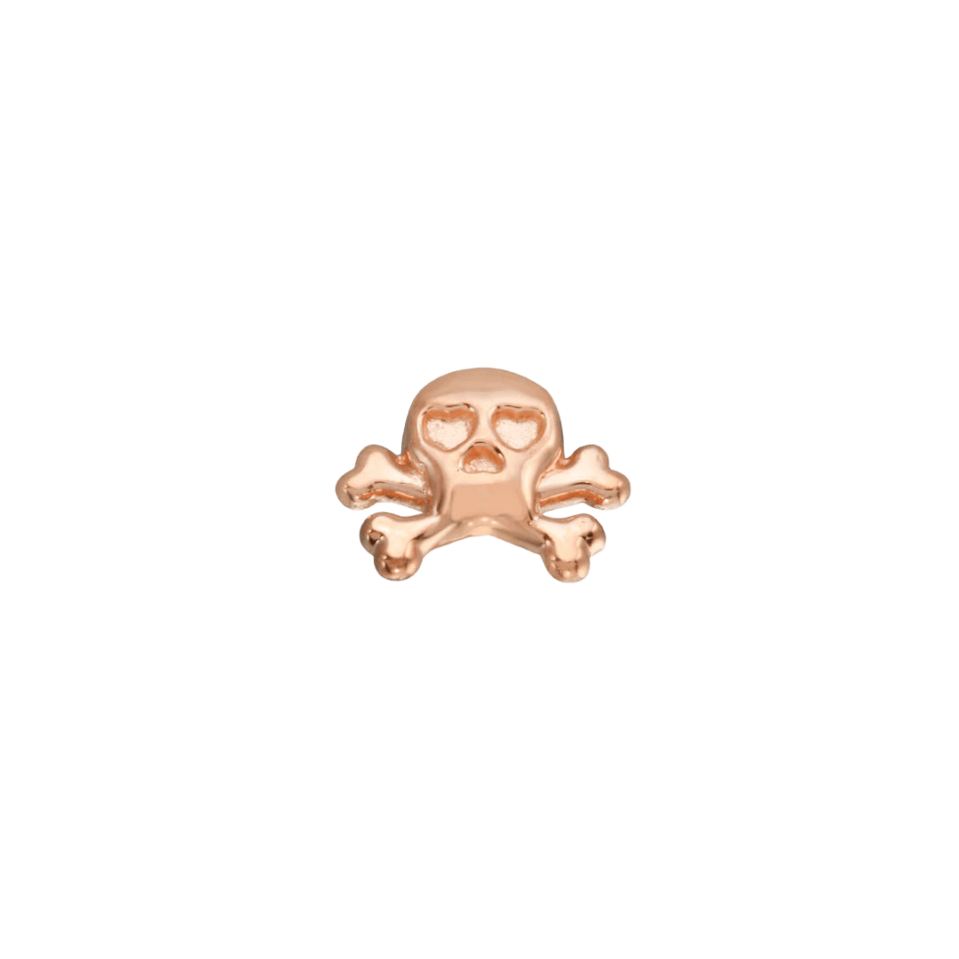 Skull and Bones – 14K Gold Threadless & Threaded End - piercing - zone.com
