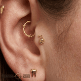 Skull Bomb - 18K Gold Threadless End - piercing-zone.com