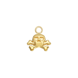 Skull & Bones Charm – 14K Gold Halloween Dangle - piercing - zone.com