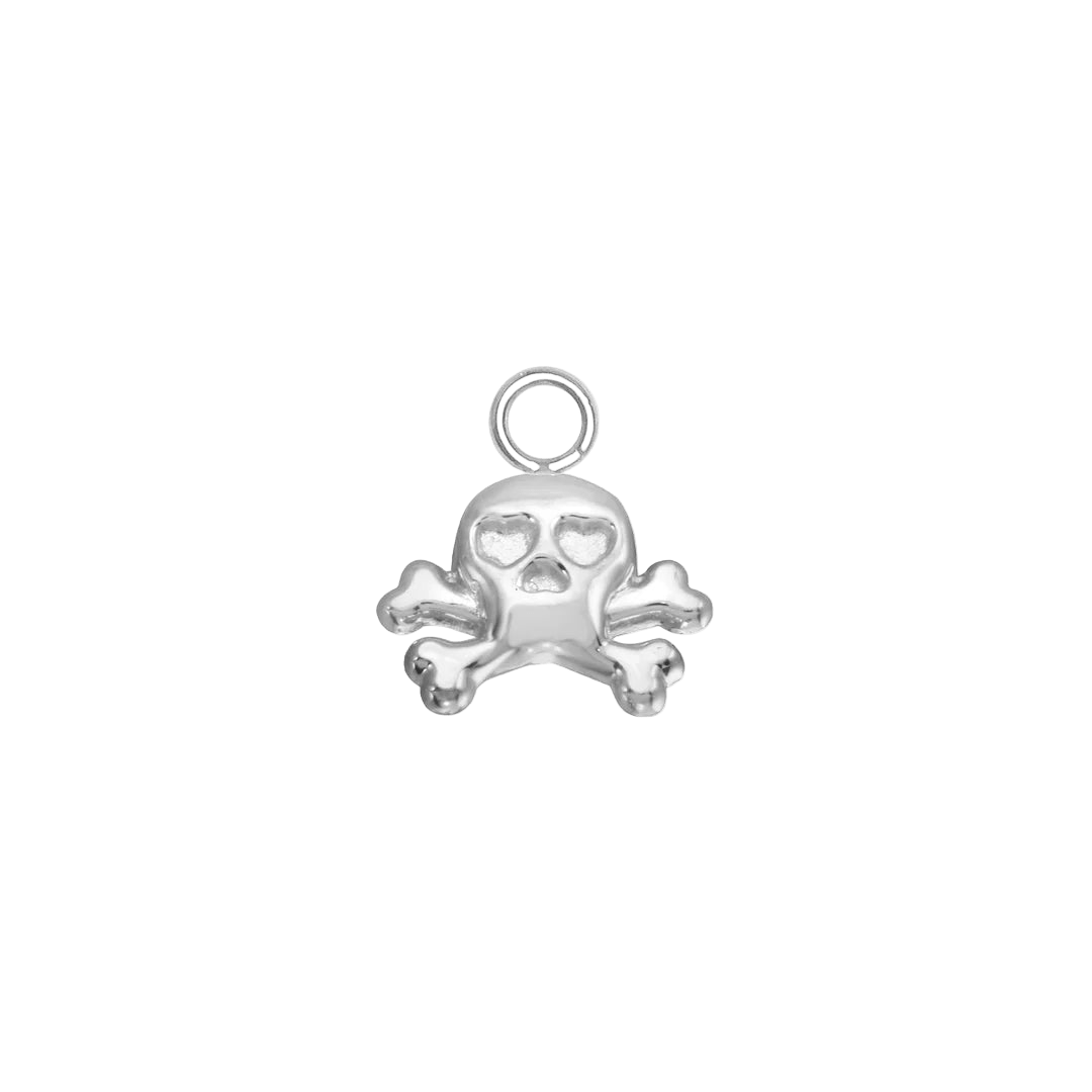 Skull & Bones Charm – 14K Gold Halloween Dangle - piercing - zone.com
