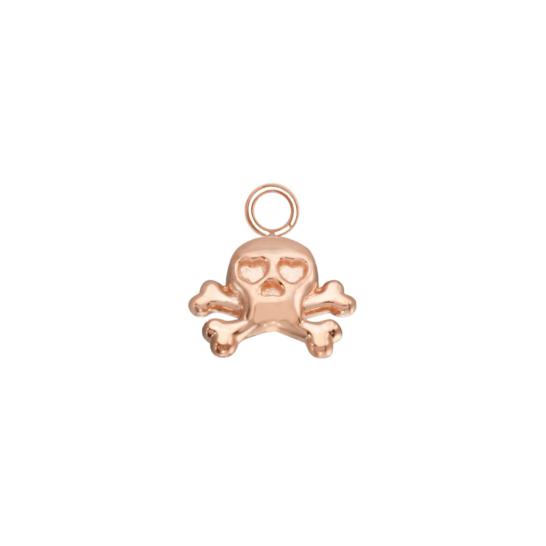 Skull & Bones Charm – 14K Gold Halloween Dangle - piercing - zone.com